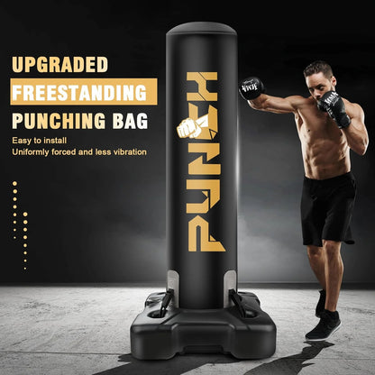 Freestanding Punching Bag for Adults, Heavy Boxing Bag with Stand Kickboxing Bag Heavy Boxing Base for Training MMA Muay Thai Fitness Home Gym Sport Equipment for Adults/Kids