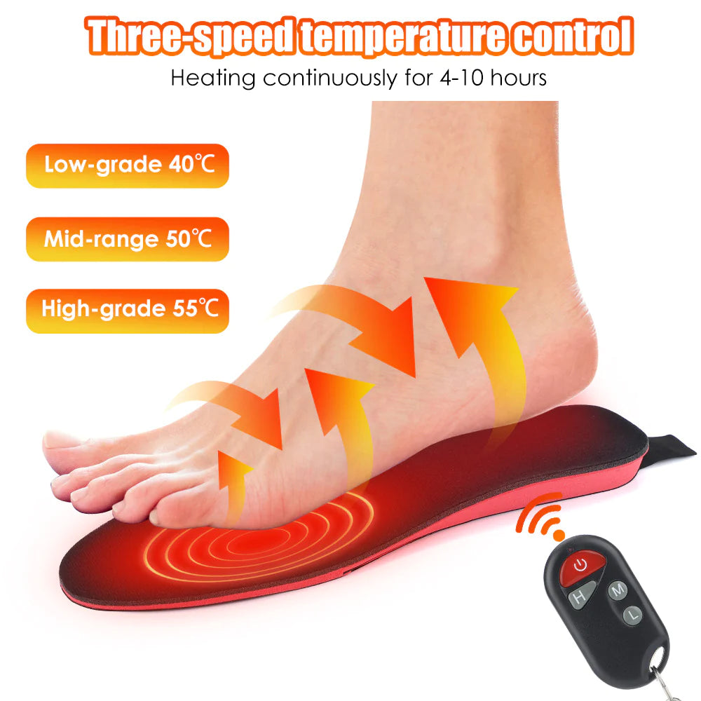 Heated Insoles for Men Women Rechargeable Heating Boot Insole Feet Warmer Pads Cut to Any Size Heating Electric Heated Insoles